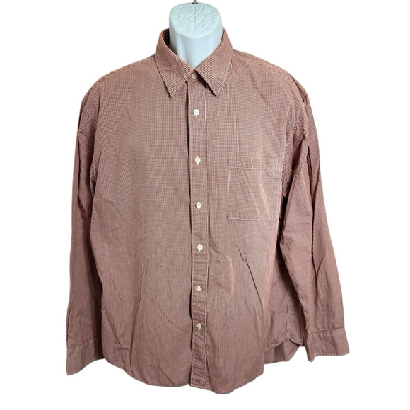 Men's J. Crew Red Plaid Button Down Shirt Sz L Long-Sleeve Pocket Cotton - Picture 3 of 7